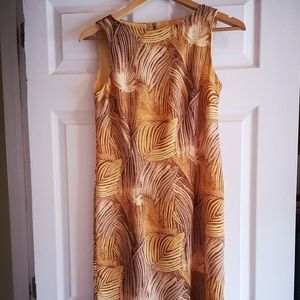 Yellow vintage foliage print dress